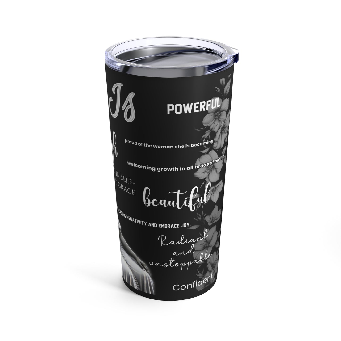 SHE IS Affirmation Tumbler – 20oz Stainless Steel