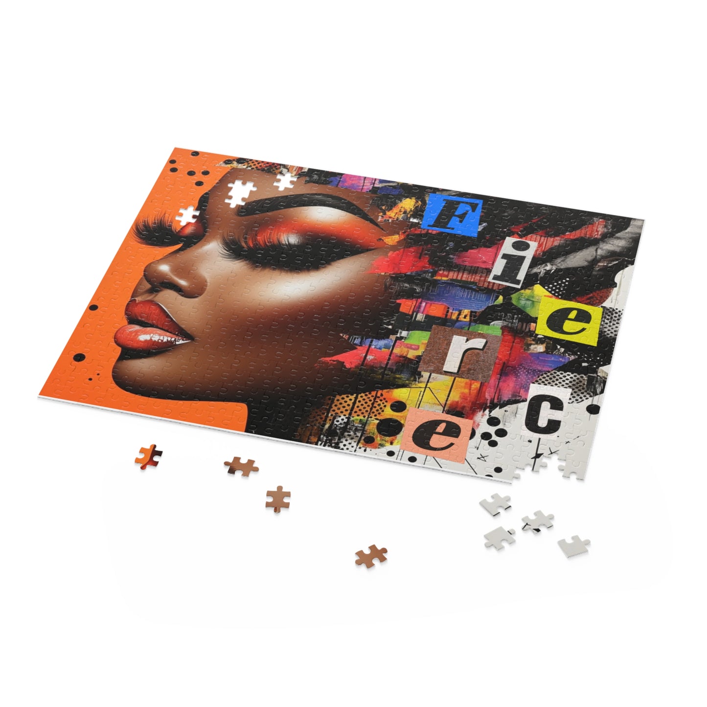 Fierce Femme Art Puzzle — Bold Afrocentric Portrait Jigsaw (120/252/500 pc)