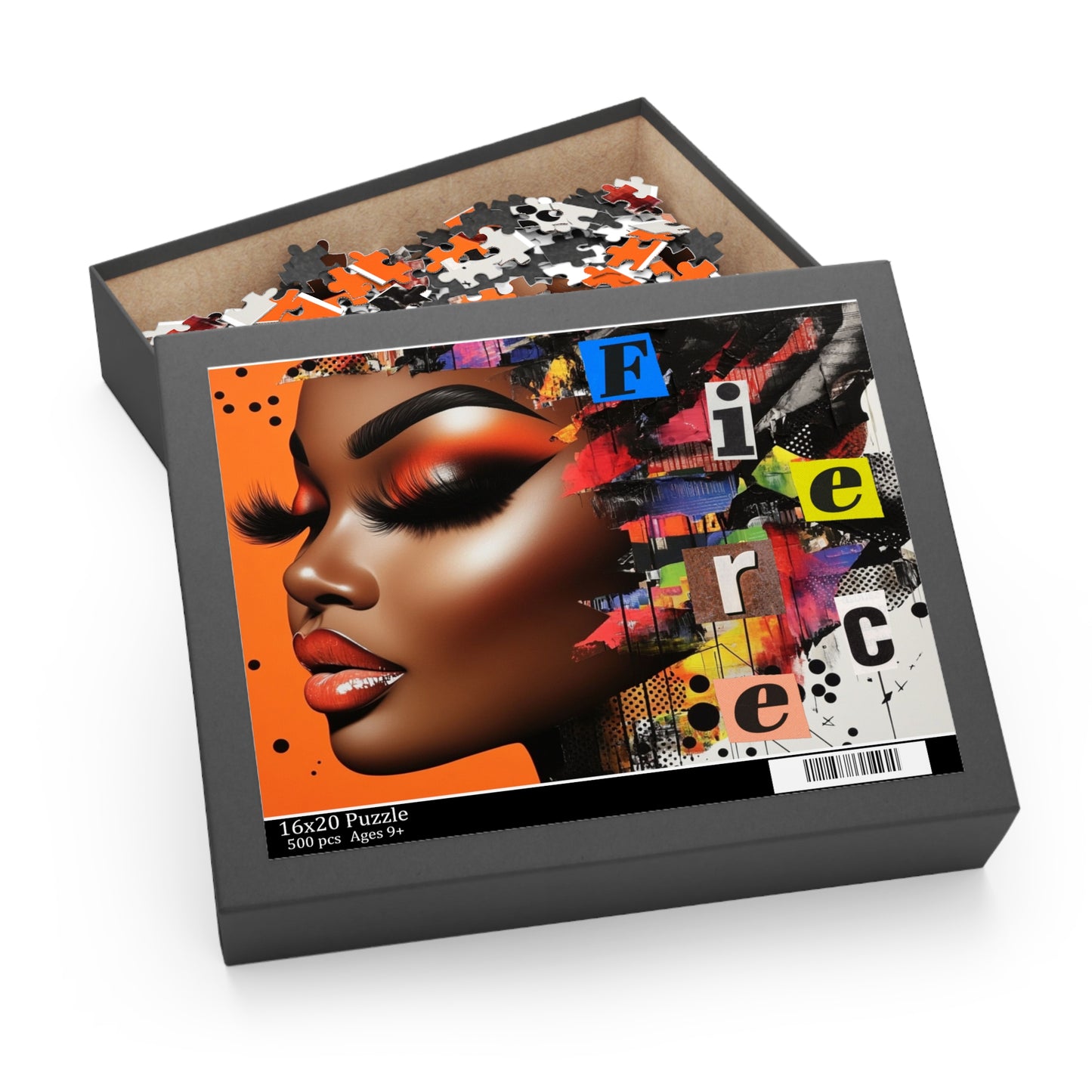 Fierce Femme Art Puzzle — Bold Afrocentric Portrait Jigsaw (120/252/500 pc)