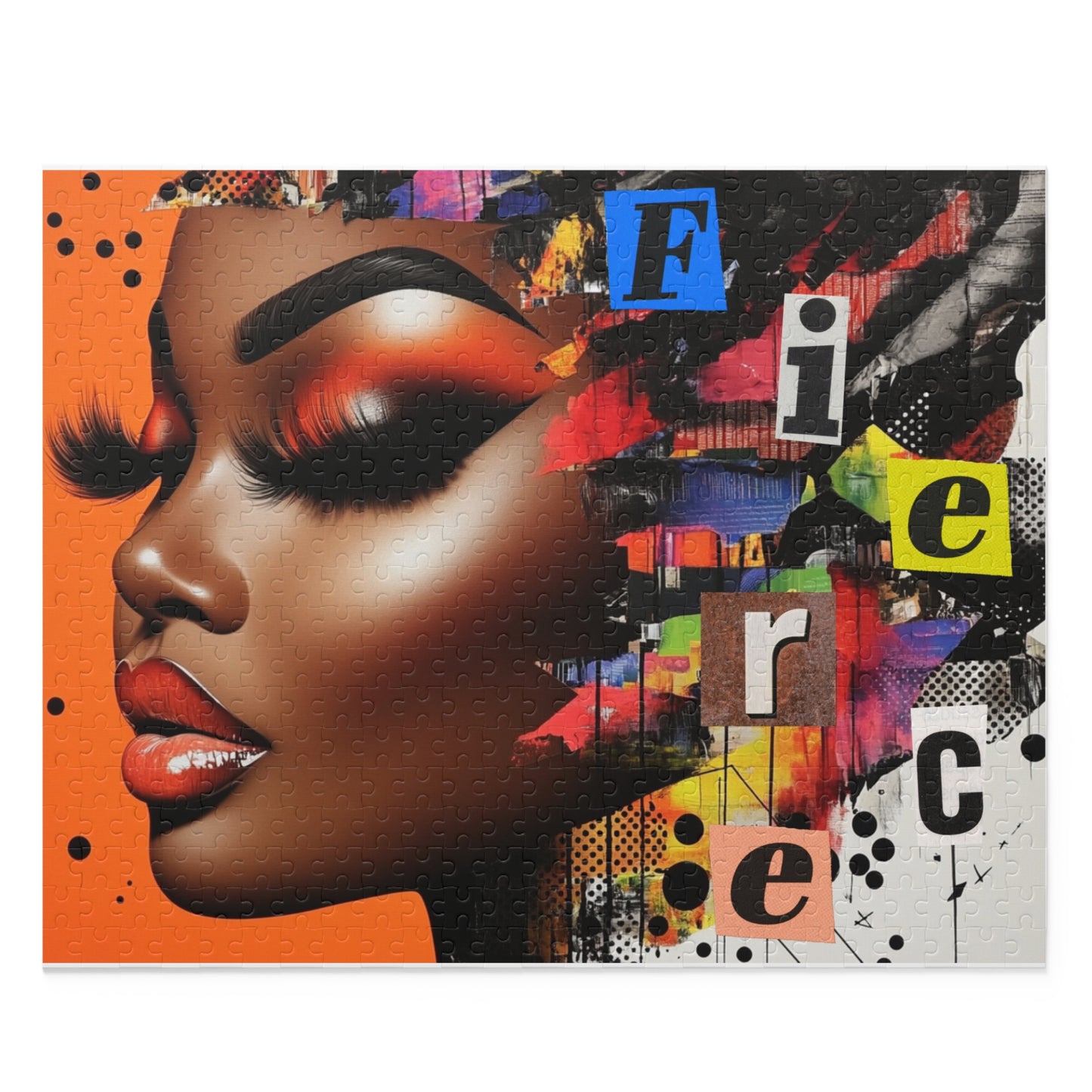 Fierce Femme Art Puzzle — Bold Afrocentric Portrait Jigsaw (120/252/500 pc)