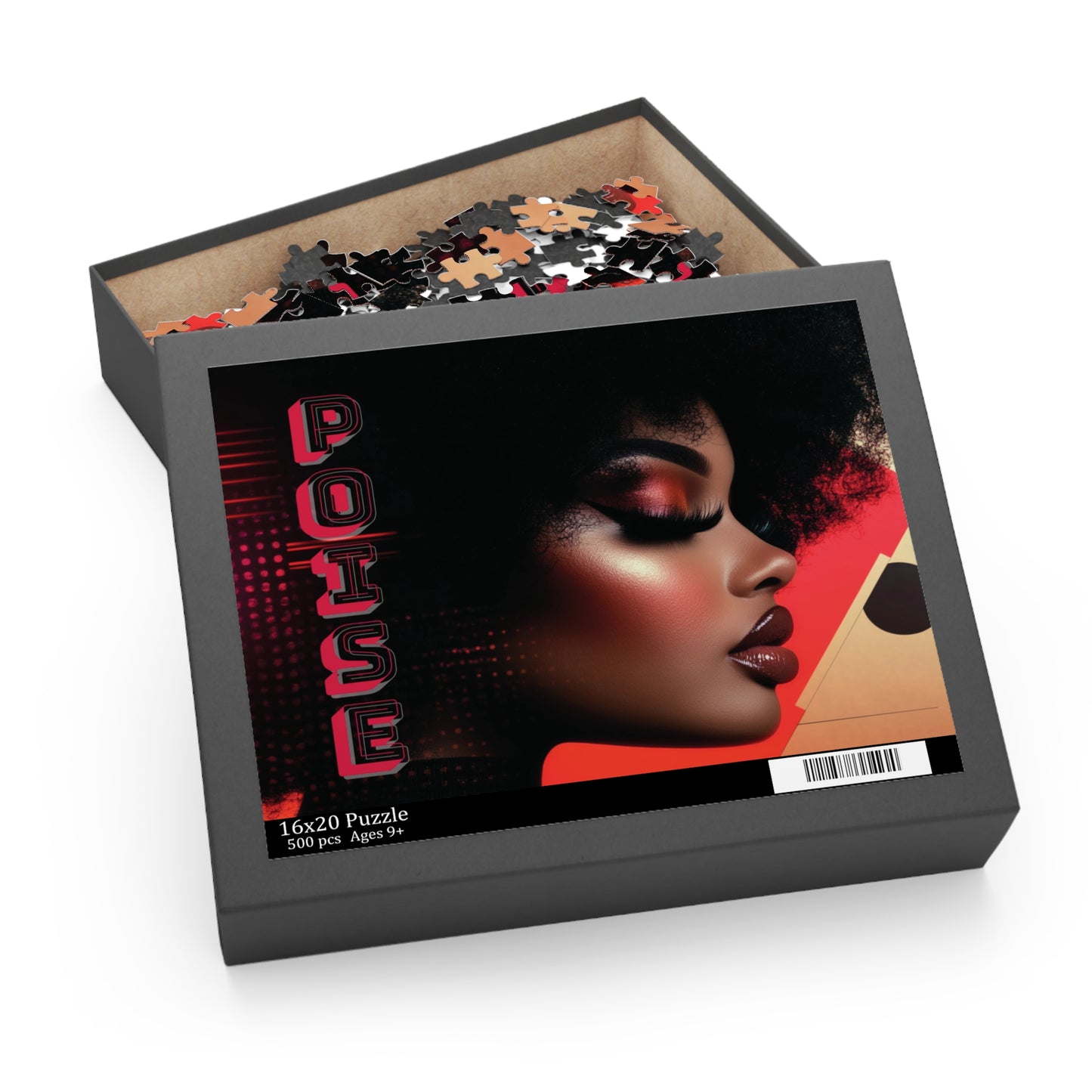 Retro Afro Femme Puzzle — 120/252/500-Piece Portrait Jigsaw