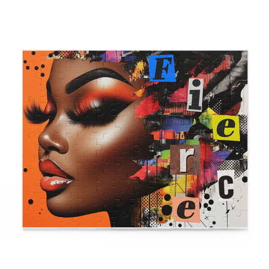 Fierce Femme Art Puzzle — Bold Afrocentric Portrait Jigsaw (120/252/500 pc)