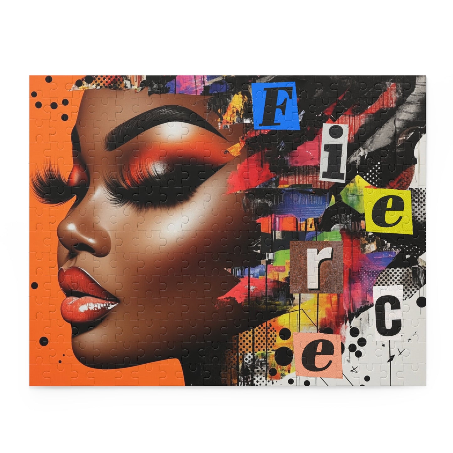 Fierce Femme Art Puzzle — Bold Afrocentric Portrait Jigsaw (120/252/500 pc)