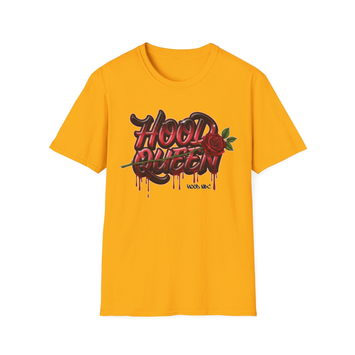 Hood Queen T-Shirt — Gothic Rose Graffiti Tee