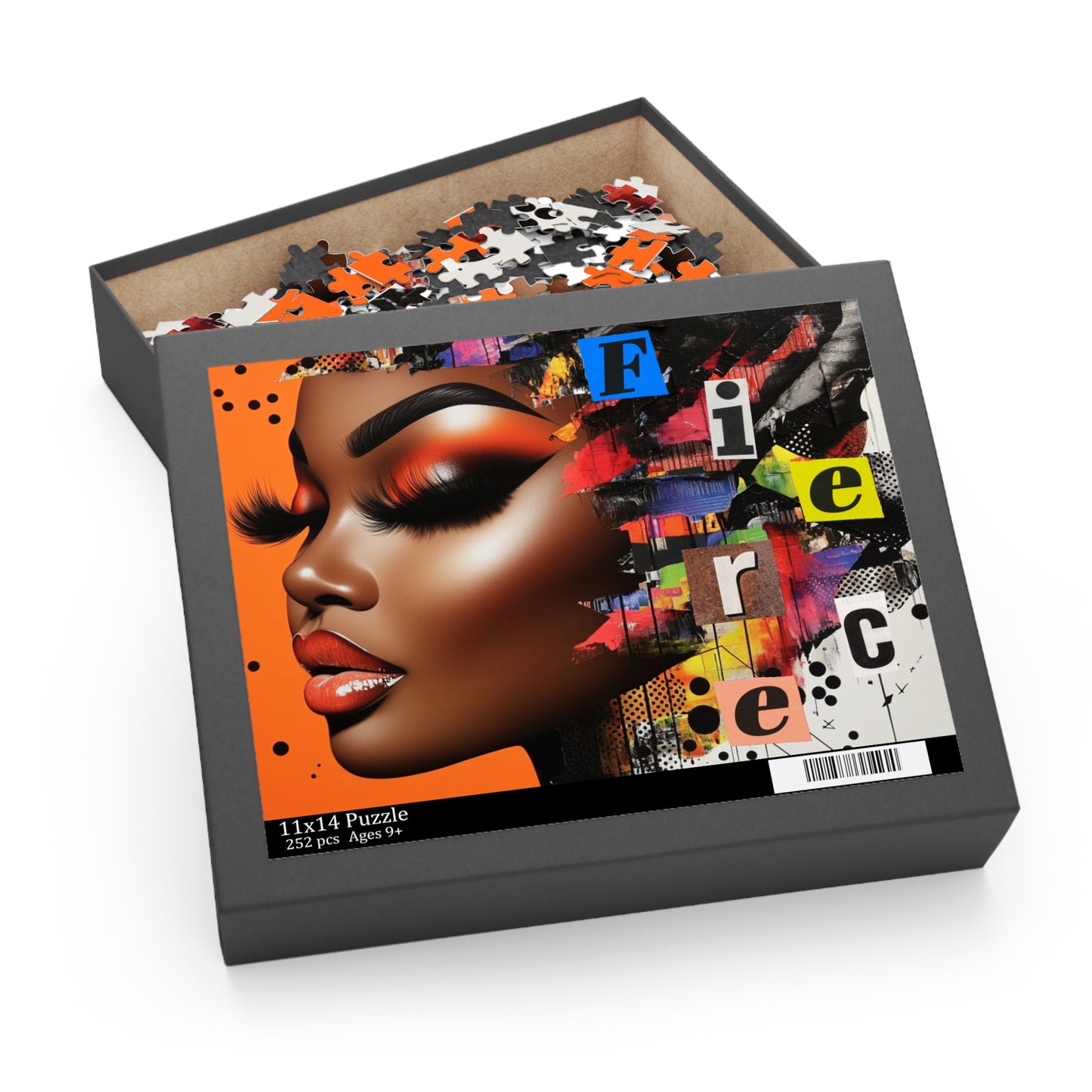 Fierce Femme Art Puzzle — Bold Afrocentric Portrait Jigsaw (120/252/500 pc)