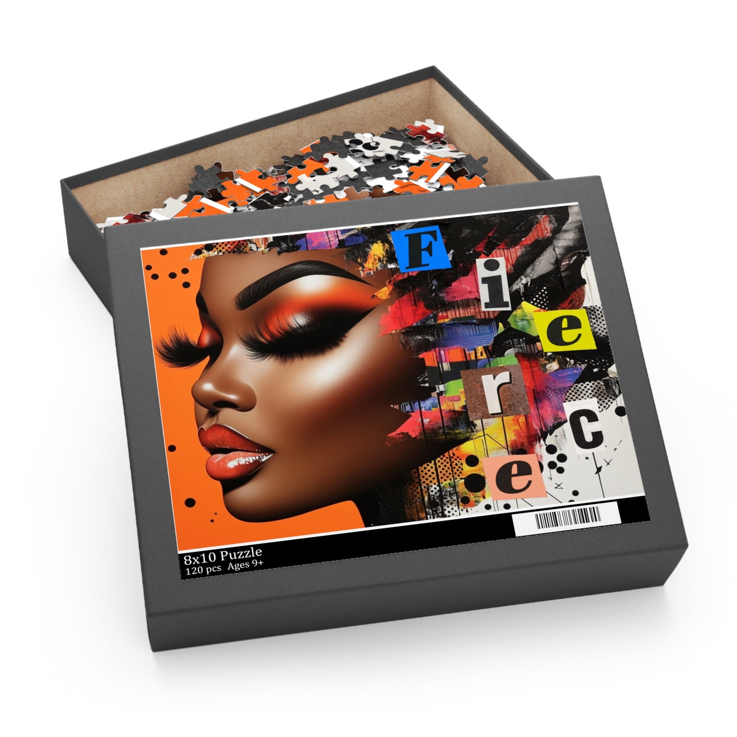 Fierce Femme Art Puzzle — Bold Afrocentric Portrait Jigsaw (120/252/500 pc)