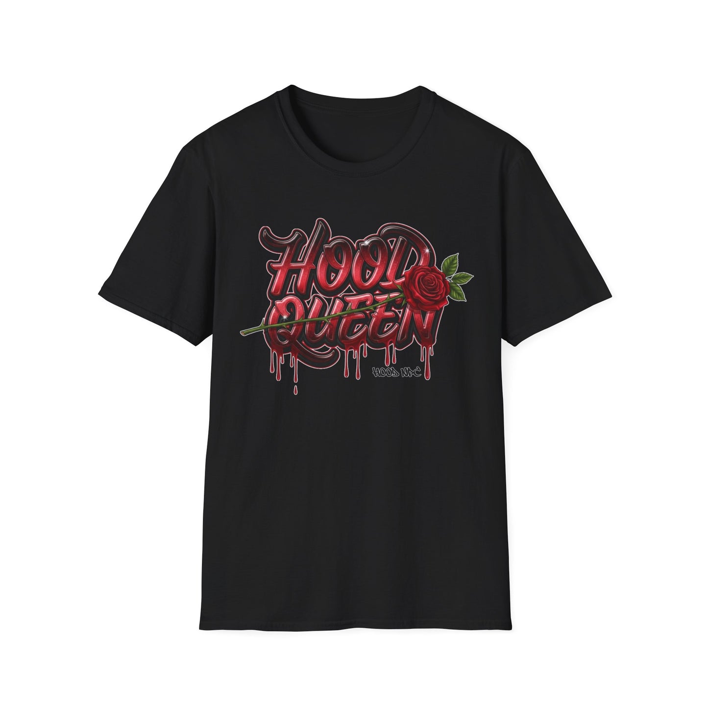 Hood Queen T-Shirt — Gothic Rose Graffiti Tee